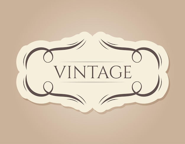 Vector vintage frame decorated with swirls ornament Isolated banner in old victorian style