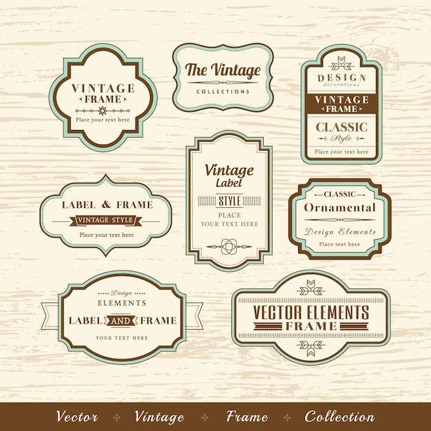vector vintage frame set 