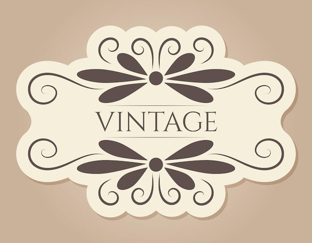 Vector vintage frame with swirls ornament Isolated banner in old victorian style