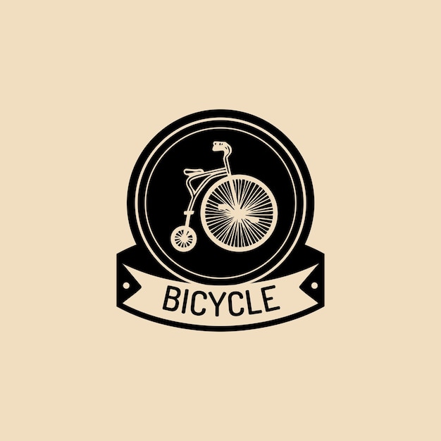 Vector vintage hipster fiets logo retro velocipede embleem voor kaartsjablonen winkel bedrijf reclame poster banner