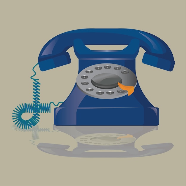 vector vintage home phone 06