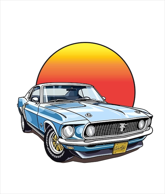 Vector vector vintage klassieke auto illustratie op witte achtergrond vintage classic car illustratie