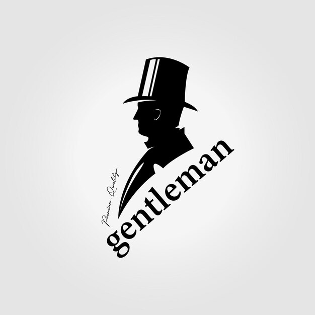 vector vintage logo of businessman man billionaire illustration design gentleman icon retro