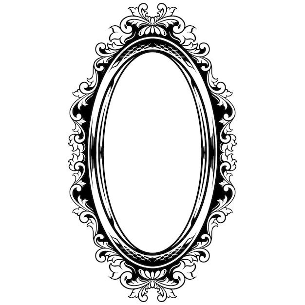 Cornice ornamentale a specchio vettoriale vintage