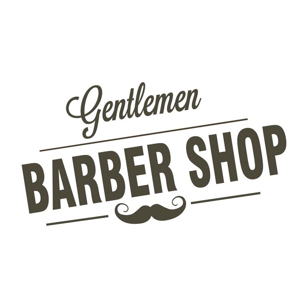 vector vintage monochrome barbershop labels