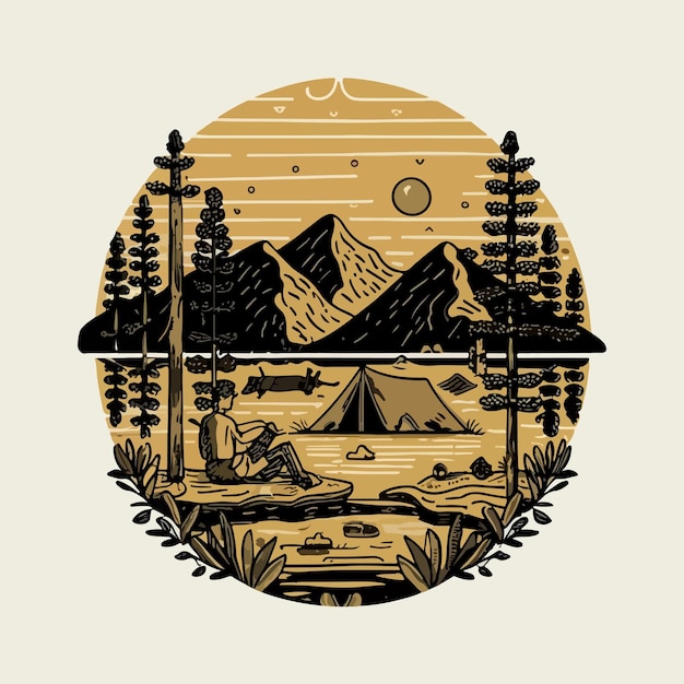 vector vintage mountain lettering