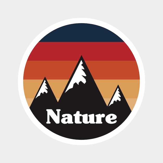 vector vintage mountain logo illustration