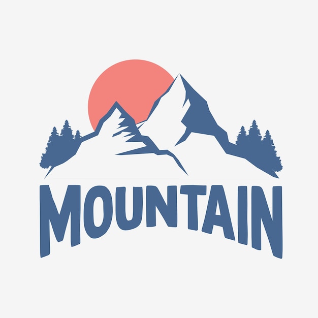 Vector vintage mountain logo illustration