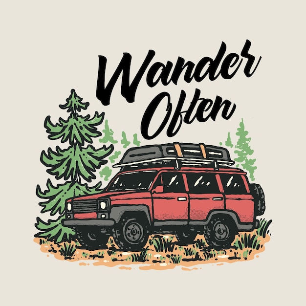 Vector vintage retro outdoor badge illustration design