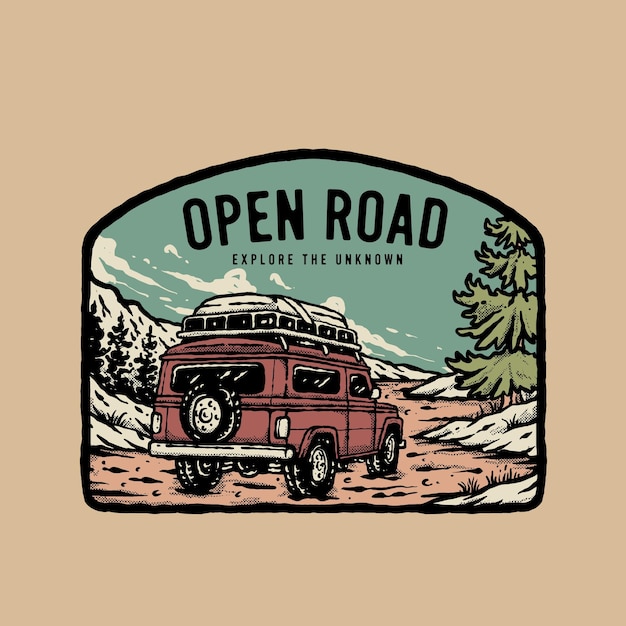 Vector vintage retro outdoor badge illustration design