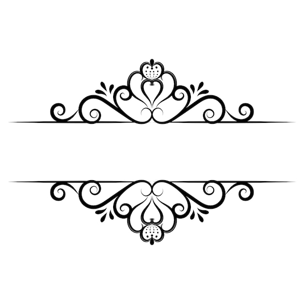 Vector vector vintage royal title border or text frame ornament elements black luxury vintage border weddi
