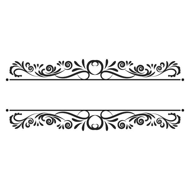 Vettore vintage titolo reale bordo o cornice di testo elementi ornamentali nero vintage di lusso border weddi