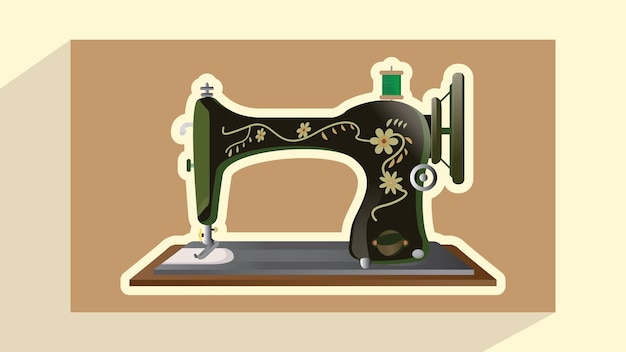 vector vintage sewing machine