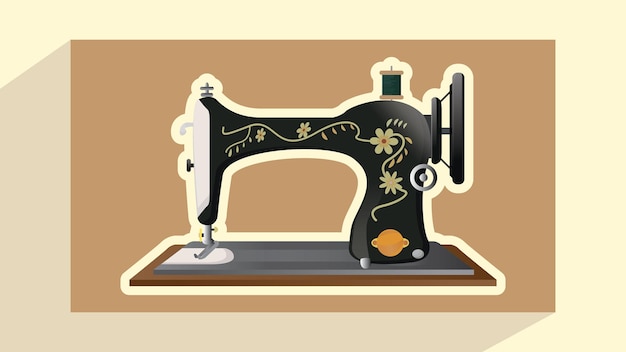 Vector vector vintage sewing machine