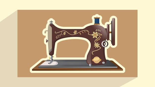 Vector vintage sewing machine