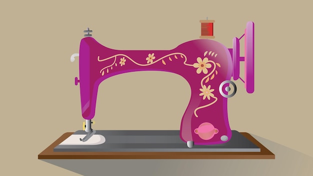 Vector vintage sewing machine