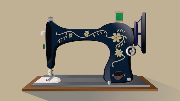 Vector vintage sewing machine