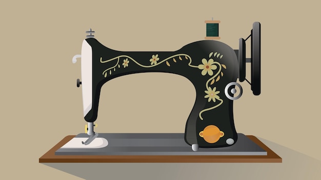 vector vintage sewing machine