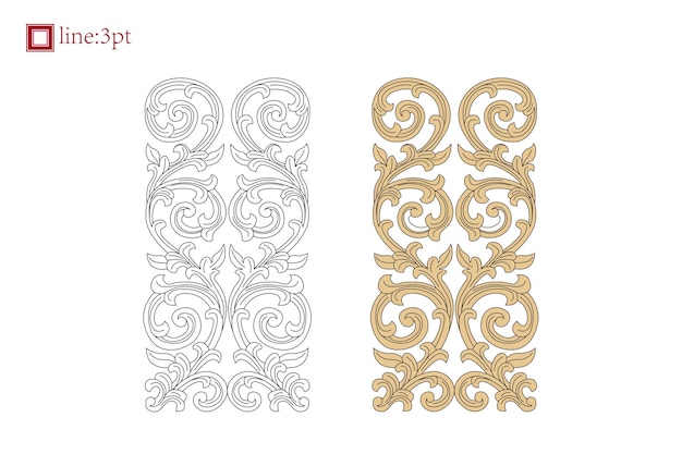 Vector vintage spiral vine floral decorative element baroque ornament