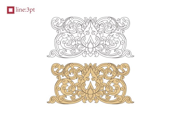 Vector vintage spiral vine floral decorative element baroque ornament