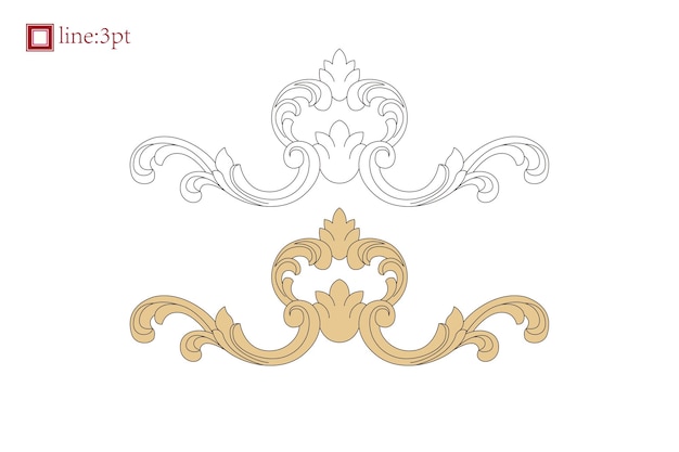 Vector vector vintage spiral vine floral decorative element baroque ornament