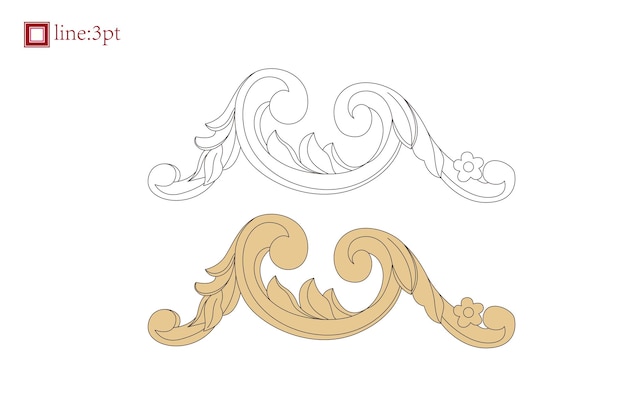 Vector vintage spiral vine floral decorative element baroque ornament