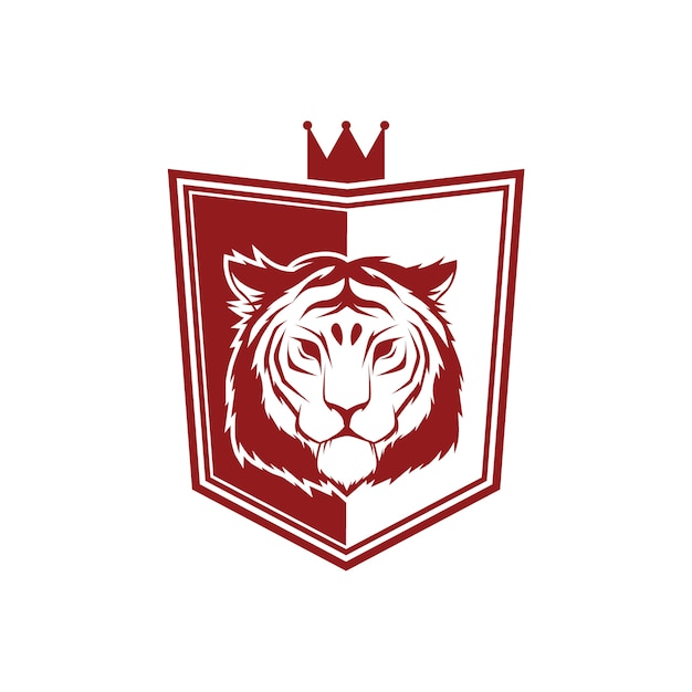 Vector vector vintage style shield design with tiger