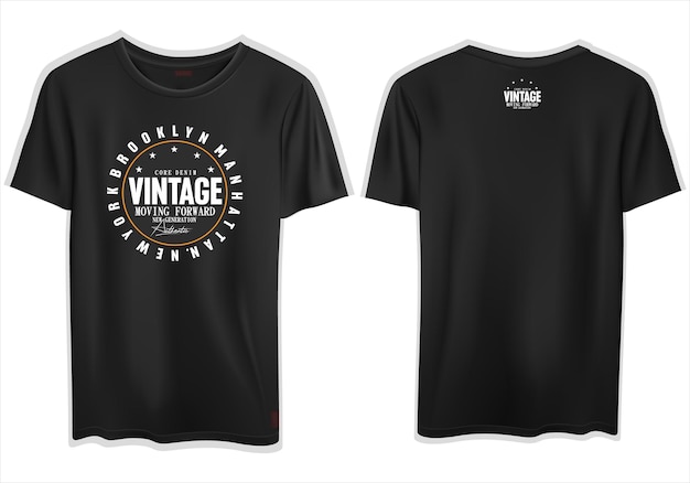 Vector vintage tekst mockup stijlvol t-shirtontwerp