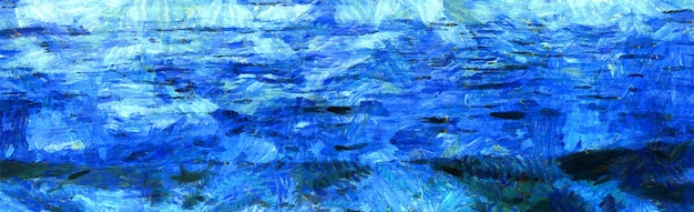 Vettore immagine dell'acquerello dell'annata di vettore con la pittura del mare per il vostro disegno