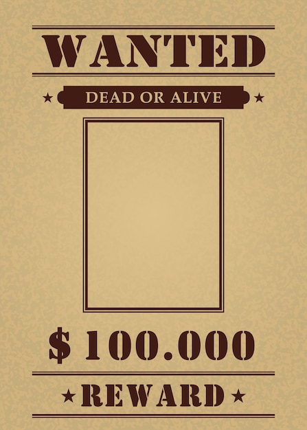 Vector vector vintage western wanted poster template template for your design