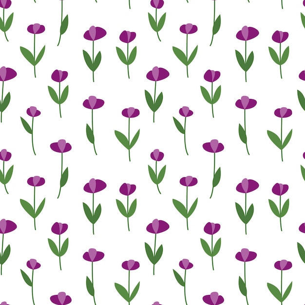 Vector violet bloemen naadloos patroon Trendy ditsy bloemenpatroon