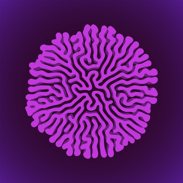 Vector violet design turing morphogenesis reaction diffusion pattern organic ornament element dark background