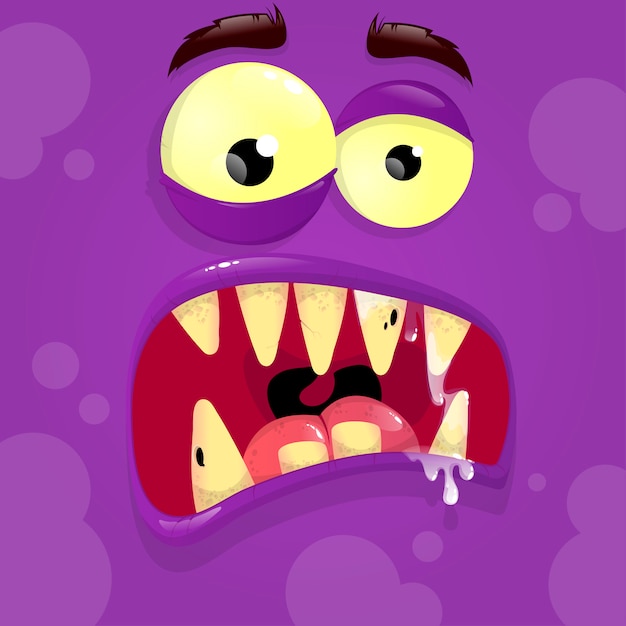 Vector violet monster avatar met onduidelijk gezicht