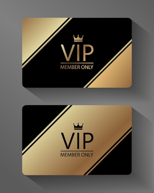 Vector vector vip-lidkaart goud en zwart