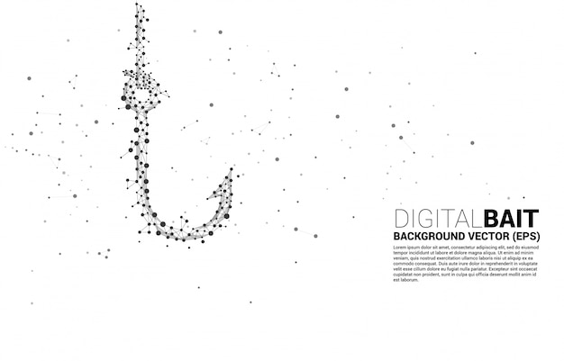 Vector vishaak van dot connect lijn veelhoek. Concept van digitale zwendel en fraude in het bedrijfsleven.