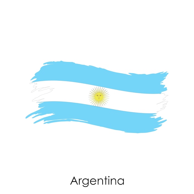 Vector vlag van Argentinië met penseelstreek.