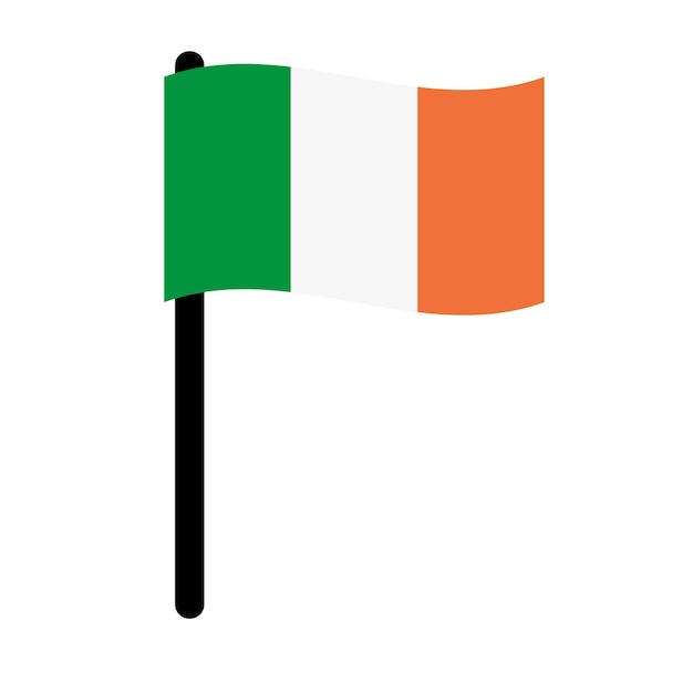 Vector vlag van Ierland geïsoleerd op een witte achtergrond