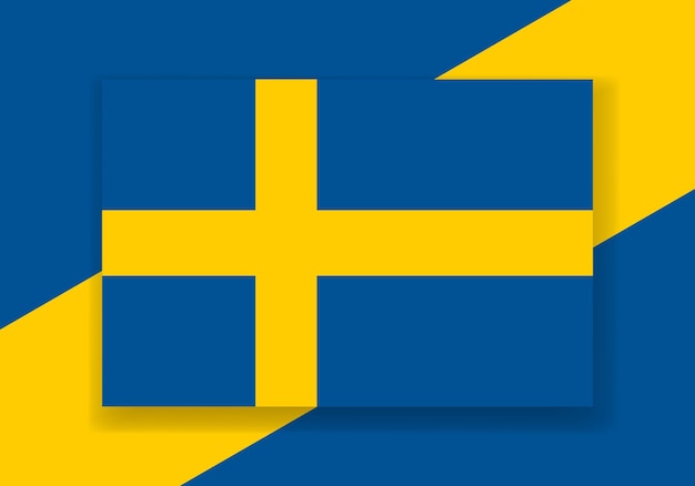 Vector Vlag van Zweden Land vlag ontwerp Platte vector vlag