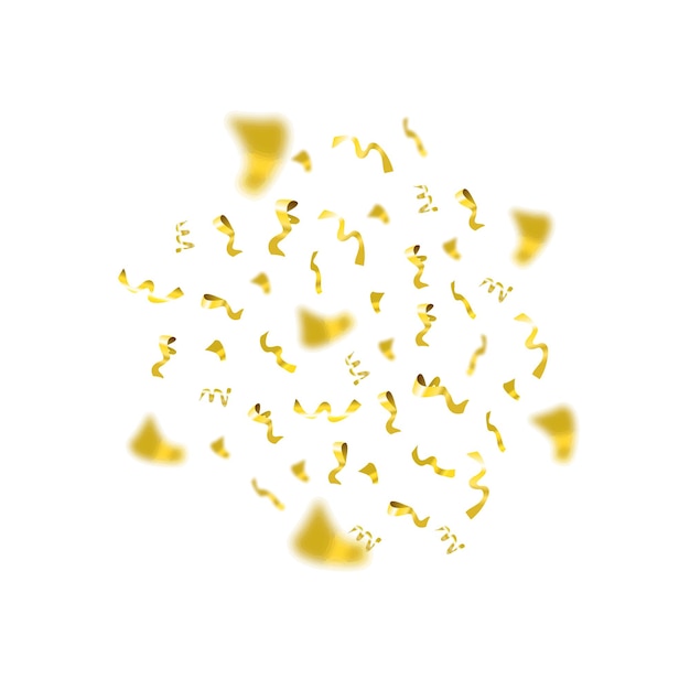 Vector vector vliegende confetti cirkel geïsoleerd op witte achtergrond gouden stukjes papier