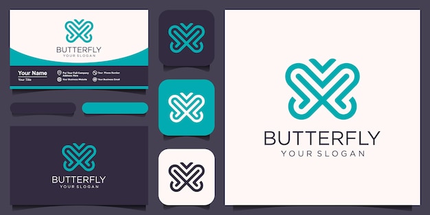 Vector vlinder abstract logo-ontwerp