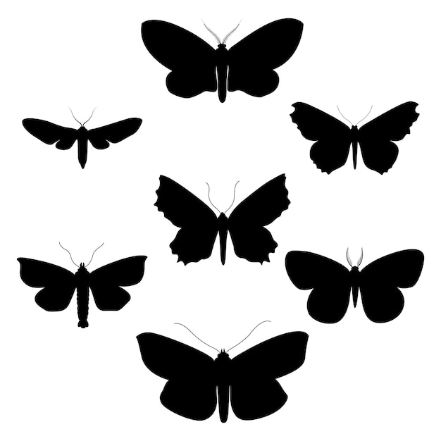 Vector vector vlinder achtergrond png silhouetten