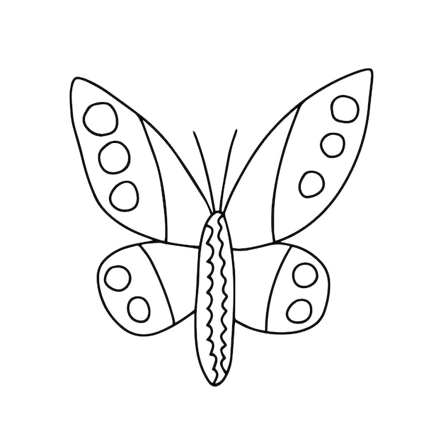Vector vlinder urticaria hand getrokken schets