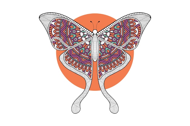 vector vlinder zwart-wit element lijntekeningen print ontwerp