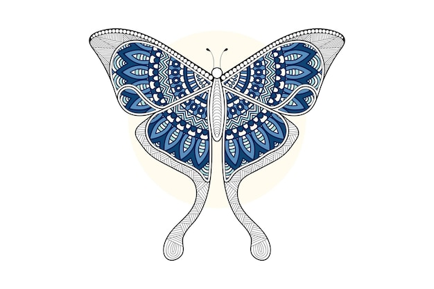 vector vlinder zwart-wit element lijntekeningen print ontwerp