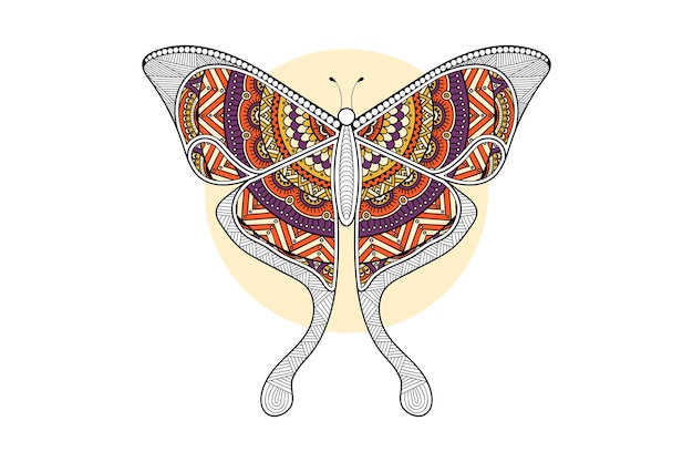 Vector vlinder zwart-wit element lijntekeningen print ontwerp