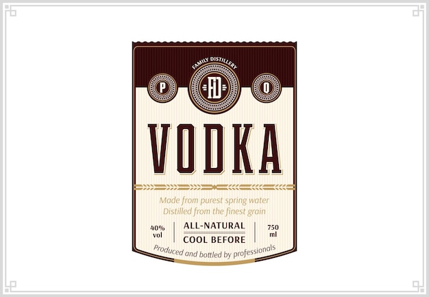 Vector vector vodka label template