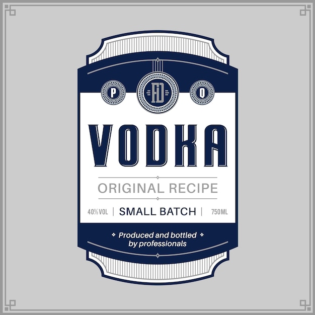 Vector vodka label template