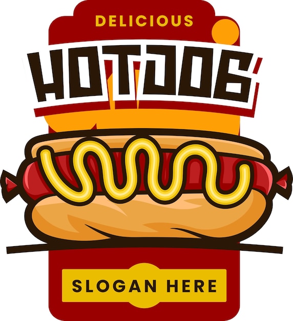 Vector voedsel hotdog illustratie voor voedsel bussiness en gaming team geïsoleerd