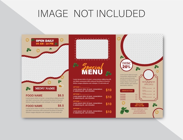 Vector voedsel menu sjabloon ontwerpconcept