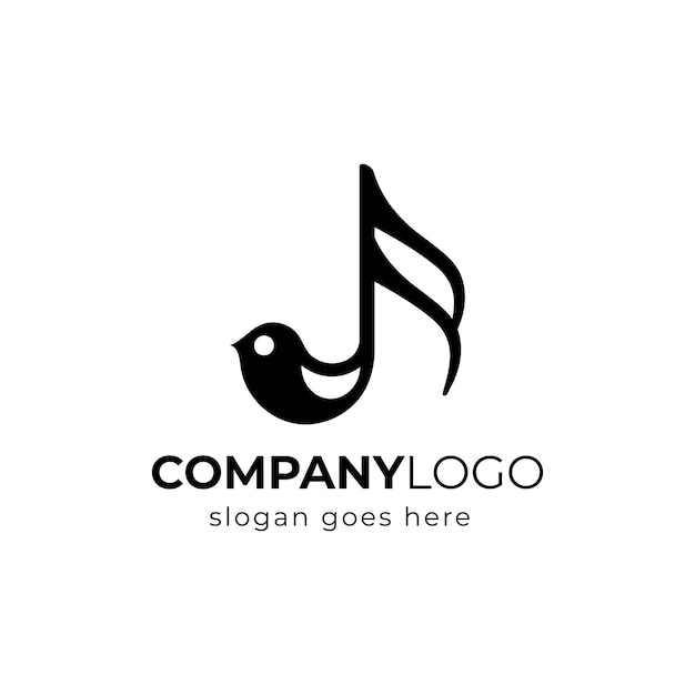 Vector vogel hand muzieknoten logo